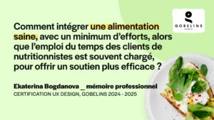 Comment intégrer une alimentation saine, avec un minimum d’efforts, alors que l’emploi du temps des clients de nutritionnistes est souvent chargé, et créer une plateforme de suivi qui simplifie le travail pour offrir un soutien plus efficace ?
